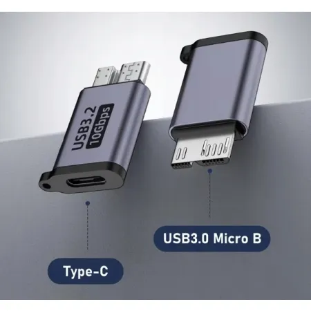 Adapter USB 3.0 Micro B na USB-C 3.2 10Gbps do dysku HDD SSD