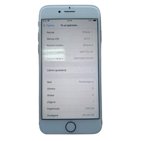 Smartfon Telefon Mobilny APPLE IPHONE 8 2/256 IOS 16.7.5 ZŁOTY BATERIA 100% Smartfon Telefon Mobilny APPLE IPHONE 8 2/256 IOS 16.7.5 ZŁOTY BATERIA 100%