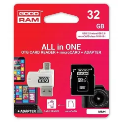 GOODRAM czytnik kart pamięci USB A + Micro USB ALL IN ONE M1A4 + karta microSD 32GB z adapterem