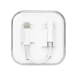 Adapter AUX Lightning (męski) do Jack 3,5 mm (żeński) BOX biały