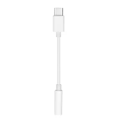 Adapter AUX Typ C (męski) do Jack 3,5 mm (żeński) biały