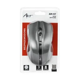 ART myszka komputerowa bezprzewodowa 2,4G 1000 dpi AM-97 srebrna