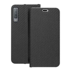 Etui z klapką na Samsung A7 2018 Luna Book Carbon czarne