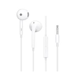Oryginalne Słuchawki przewodowe douszne Jack 3,5 mm Oppo MH135 bulk białe