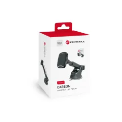 Uchwyt na telefon do samochodu magnetyczny Forcell F-Grip Carbon H-CT327 do szyby / deski czarny