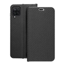 Etui z klapką na Samsung A12 / M12 Luna Book Carbon czarne