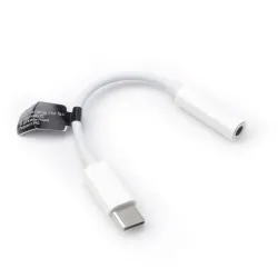 Adapter AUX Typ C (męski) do Jack 3,5 mm (żeński) BOX biały