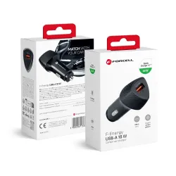 Ładowarka samochodowa Forcell F-Energy Carbon USB A QC3.0 3A 18W CC50-1A czarna