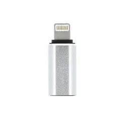 Adapter Typ C (żeński) do Lightning (męski) srebrny