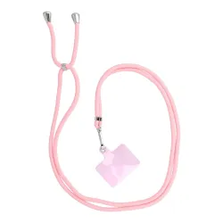 Smycz do telefonu, Zawieszka do telefonu - SWING (6mm) z regulacją długości / długość sznura 165cm (max 82,5cm w pętli) / na ramię lub szyję - jasnoró