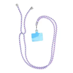 Smycz do telefonu, Zawieszka do telefonu - SWING (6mm) z regulacją długości / długość sznura 165cm (max 82,5cm w pętli) / na ramię lub szyję - białofi