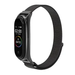 Pasek nylonowy do XIAOMI Mi Band 5 / 6 / 7 czarny (05)