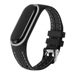 Pasek z elastomeru LIFESTYLE do XIAOMI Mi Band 5 / 6 czarny (03)