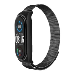 Pasek metalowy METAL do XIAOMI Mi Band 7 czarny (01)
