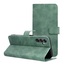 Etui z klapką na Samsung A14 4G / A14 5G Tender Book zielone