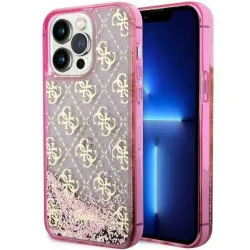 GUESS futerał do IPHONE 14 Pro GUHCP14LLC4PSGP (Liquid Glitter 4G Translucent) różowy