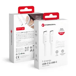 Kabel USB-C do USB-C Forcell F-Energy QC4.0 PD 5A 100W 3 m C339 biały