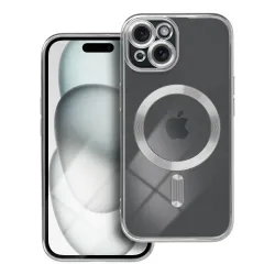 Etui na iPhone 15 Electro Mag Cover zgodne z MagSafe srebrne