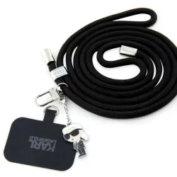 KARL LAGERFELD zawieszka KLUCNMSCKIK (Crossbody Cord Ikonik) czarny
