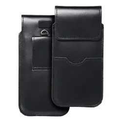 Etui wsuwane na telefon wsuwka z klapką do iPhone 11 / 12 / 13 / Samsung S7 EDGE Royal rozmiar XL czarne
