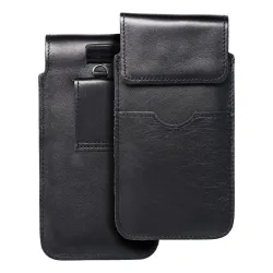 Etui wsuwane na telefon skórzane wsuwka z klapką do Samsung A12 / NOTE 9 / Xiaomi Redmi NOTE 10 PRO Royal rozmiar 2XL+wide czarne