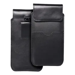 Etui wsuwane na telefon skórzane wsuwka z klapką do Huawei Mate 20X Royal rozmiar 3XL czarne