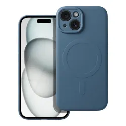 Etui na iPhone 15 Silicone Mag Cover zgodne z MagSafe (camera protection) niebieskie