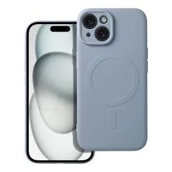Etui na iPhone 15 Silicone Mag Cover zgodne z MagSafe (camera protection) jasnoniebieskie