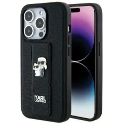 KARL LAGERFELD futerał do IPHONE 14 Pro KLHCP14LGSAKCPK (Gripstand Saffiano KC PIN) czarny