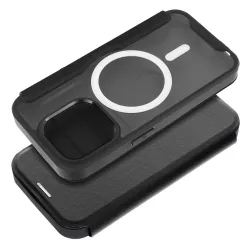 Etui z klapką na iPhone 15 PLUS Smart Mag zgodne z MagSafe czarne