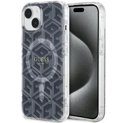 GUESS futerał do IPHONE 15 Plus kompatybilny z MagSafe GUHMP15MHGCUSTGK do iPhone 15 Plus (IML GCUBE) czarny