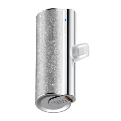 Powerbank Veger PlugOn (W0573) PD QC3.0 2,4A 12W 5000 mAh z wbudowanym złączem USB C srebrny