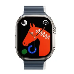 Pasek do Apple Watch Hoco magnetyczny silikon 42 / 44 / 45 / 49 mm AS102 niebieski z szarym