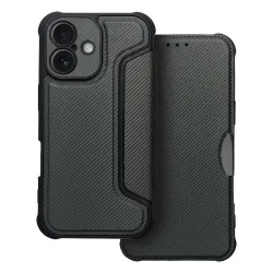 Etui z klapką na iPhone 16 PLUS Razor Book ciemnozielone