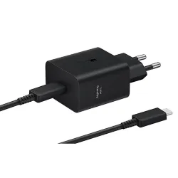 SAMSUNG oryginalna ładowarka sieciowa Typ C + kabel Typ C do Typ C PD 3A 45W EP-T4511XBEGEU czarna blister