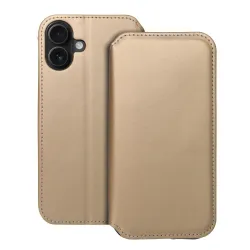 Etui z klapką na iPhone 16 PLUS Dual Pocket Book złote
