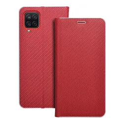 Etui z klapką na Samsung A12 / M12 Luna Book Carbon czerwone