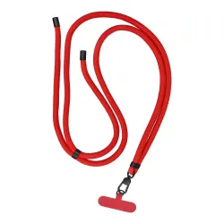 Smycz do telefonu, Zawieszka do telefonu - SWING (8mm) z regulacją długości / długość sznura 165cm (max 82,5cm w pętli) / na ramię lub szyję - czerwon
