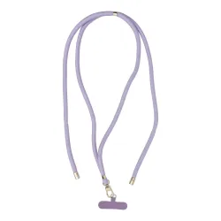 Smycz do telefonu, Zawieszka do telefonu - SWING (8mm) z regulacją długości / długość sznura 165cm (max 82,5cm w pętli) / na ramię lub szyję - purpuro