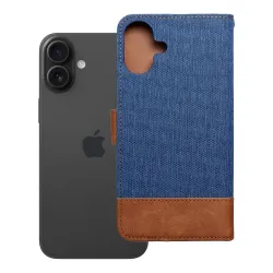 Etui z klapką na iPhone 16 PLUS Jeans Book niebieskie