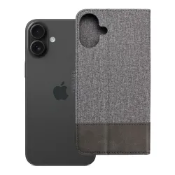 Etui z klapką na iPhone 16 PLUS Gomma Book szare