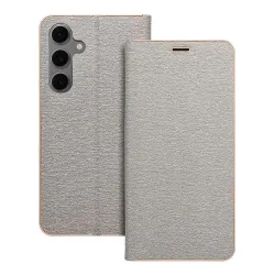 Etui z klapką na Samsung S24 FE Luna Book Gold srebrne