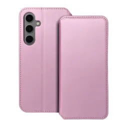 Etui z klapką na Samsung S24 FE Dual Pocket Book jasnoróżowe