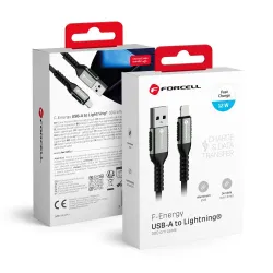 Kabel USB-A do Lightning Forcell F-Energy 2,4A 12W Cafule 3 m C257 czarny