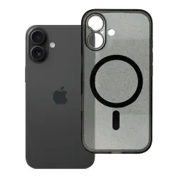 Etui na iPhone 16 Clear Mag Cover - Glitter (Str / Camera Protection) zgodne z MagSafe czarne glitter