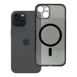 Etui na iPhone 14 Clear Mag Cover - Glitter (Str / Camera Protection) zgodne z MagSafe czarne glitter