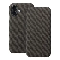 Etui z klapką na iPhone 16 PLUS Folio Side Magnet brązowe