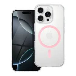 Etui na iPhone 12 MINI Drop Glue Colorful Ring Mag Cover zgodny z MagSafe różowe