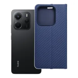 Etui z klapką na Xiaomi Redmi NOTE 14 5G Luna Book Carbon niebieskie