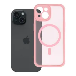 Etui na iPhone 15 Full Matte Mag Cover zgodne z MagSafe jasnoróżowy